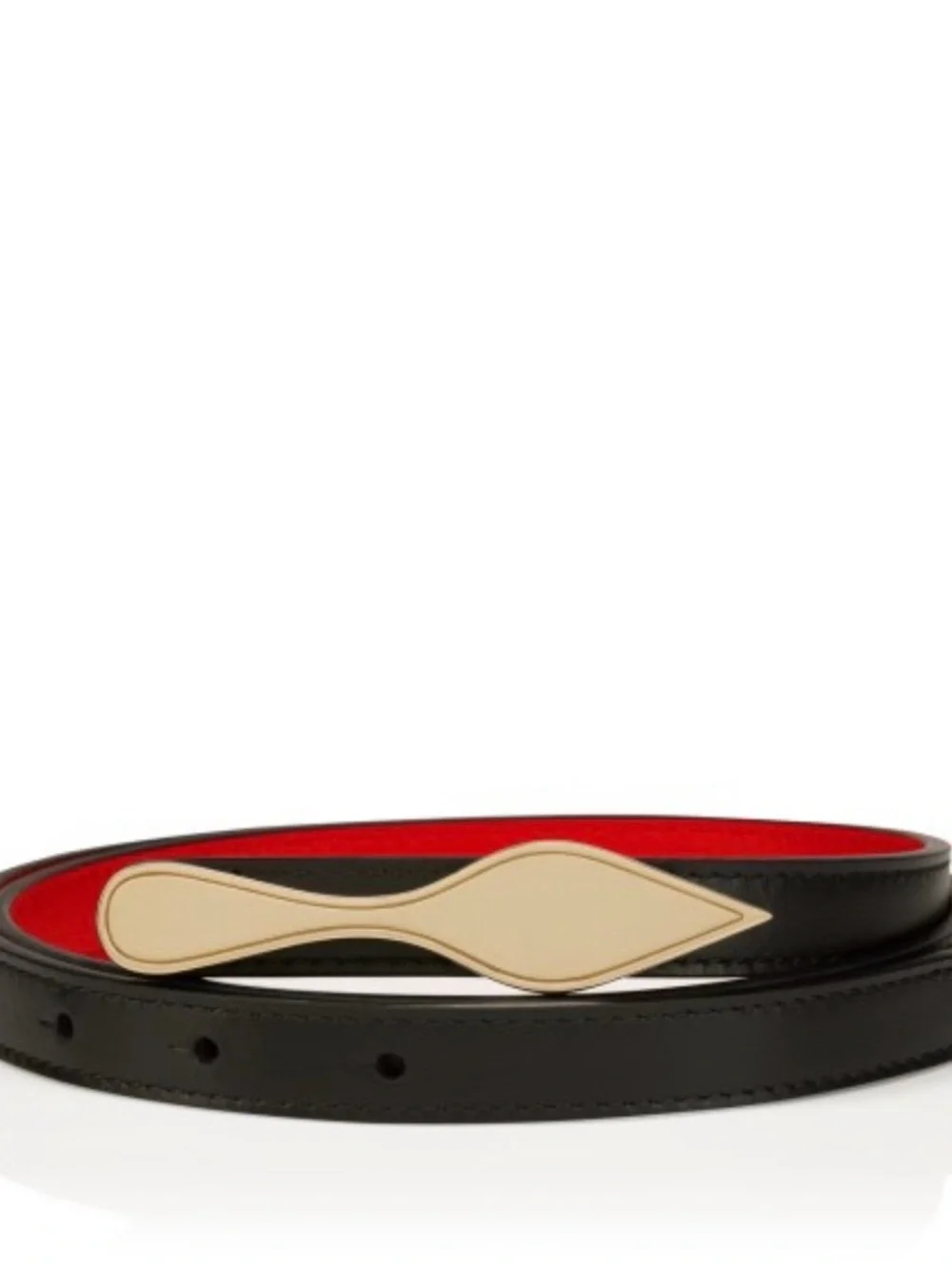 Christian Louboutin Bettina Belt - Smooth Calf Leather Reversible Black OR Red